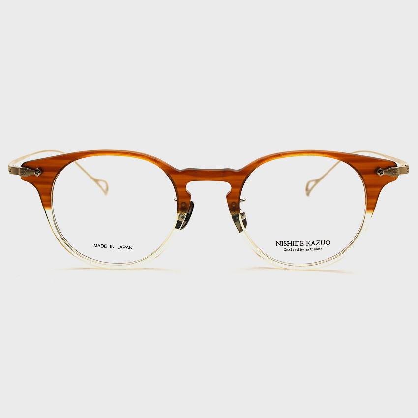 니시데카즈오 안경 NK-804 C3 원형뿔테 콤비