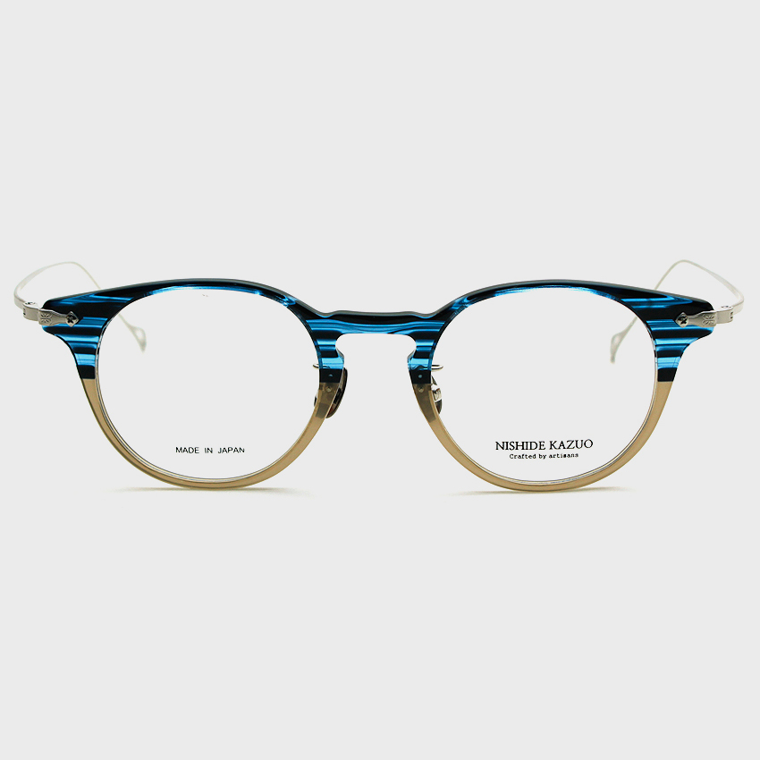니시데카즈오 안경 NK-804 C4 원형뿔테 콤비