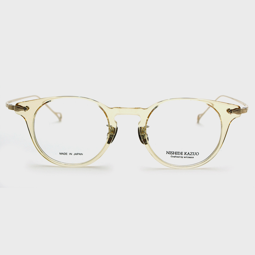 니시데카즈오 안경 NK-804 C5 원형뿔테 콤비