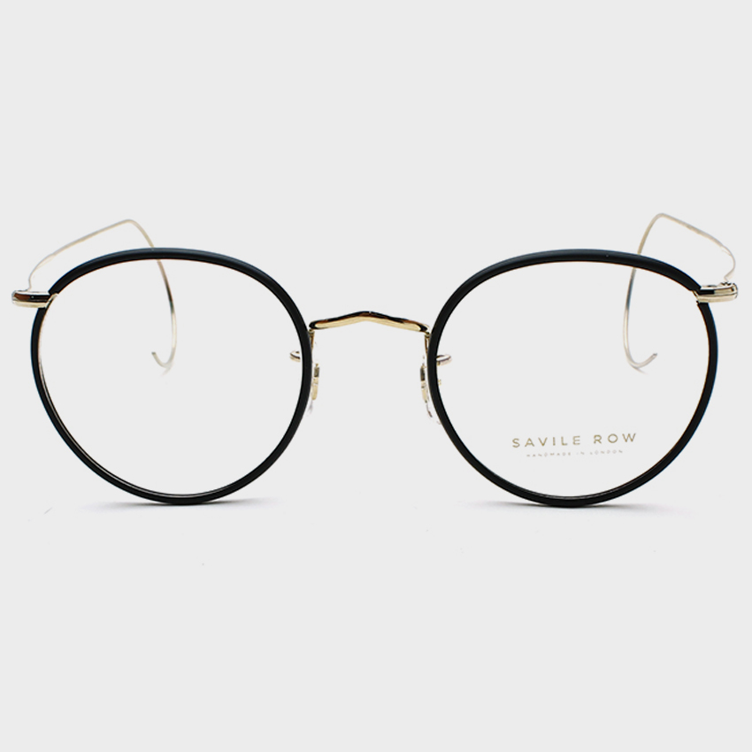 새빌로우 안경 판토컬 Panto Curl Matt Gold Windsor Rims Matt Black (49) CLIP 별매